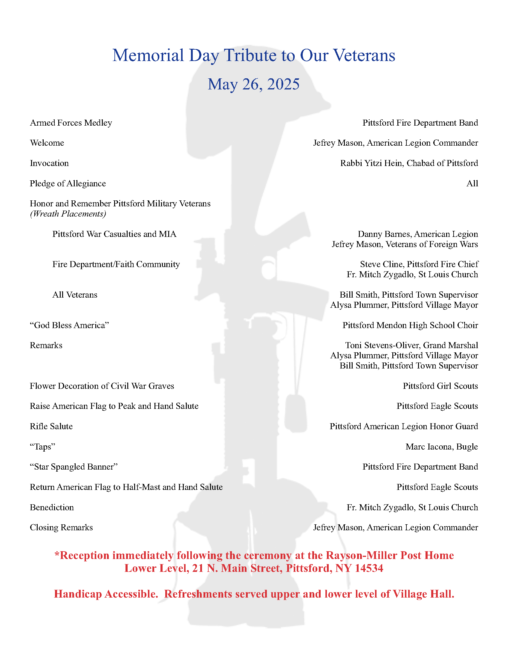 Memorial Day Program 2025