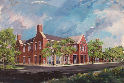 Library building drawing color