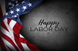 Happy Labor Day graphic with flag